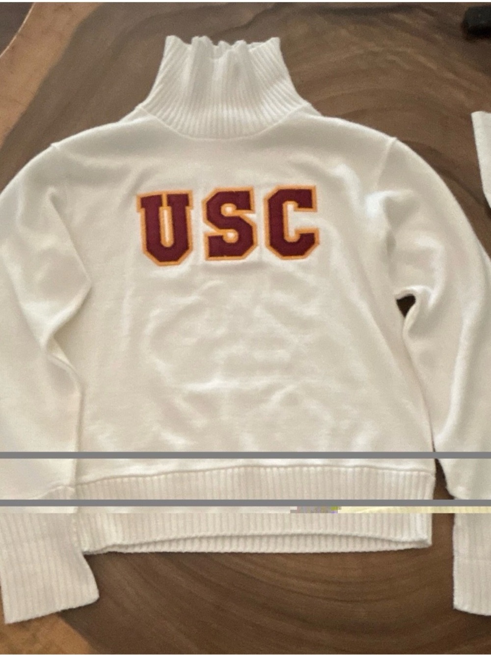 Vintage 70s 80s Albion USC Cheerleader Sweater Turtleneck White Song Girl XS/16Y